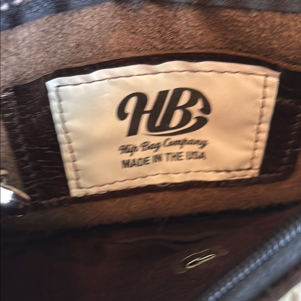 Brown Leather Crossbody Bag with Turquoise Accent - Picture 4 of 7